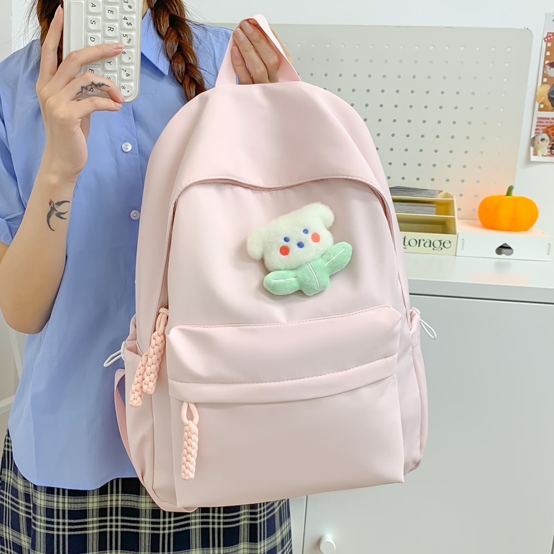 书包女生初中生简约设计感日系电脑背包高中生高颜值大学生双肩包