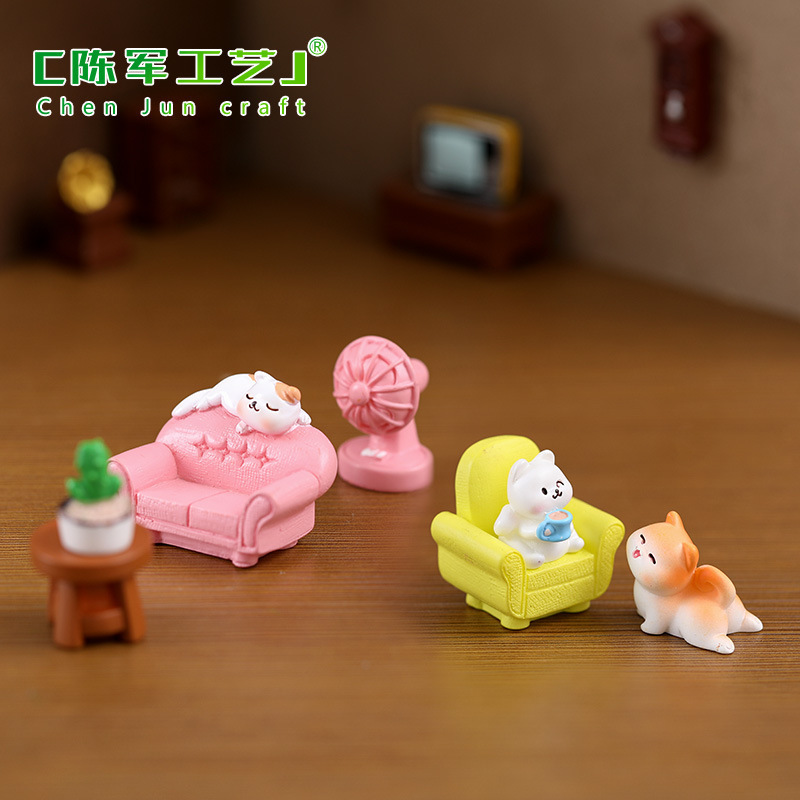 新款猫咪的日常生活微景观DIY造景装饰配件 猫咪的日常树脂小摆件|undefined