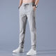 2025 Summer New Men's Ice Silk Pants Black Label Thin Business Casual Pants Breathable Elastic Straight Sports Pants