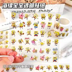 新しいスポンジボブ透明防水ステッカークリエイティブ漫画かわいい diy ハンドブック素材学生装飾ステッカー