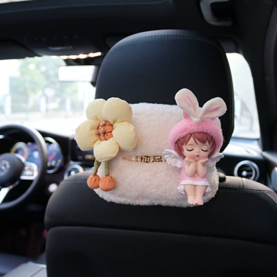 hanging toilet paper extraction box – Car tissue box/set - flowers-annie-powder-lamb-wool-paper