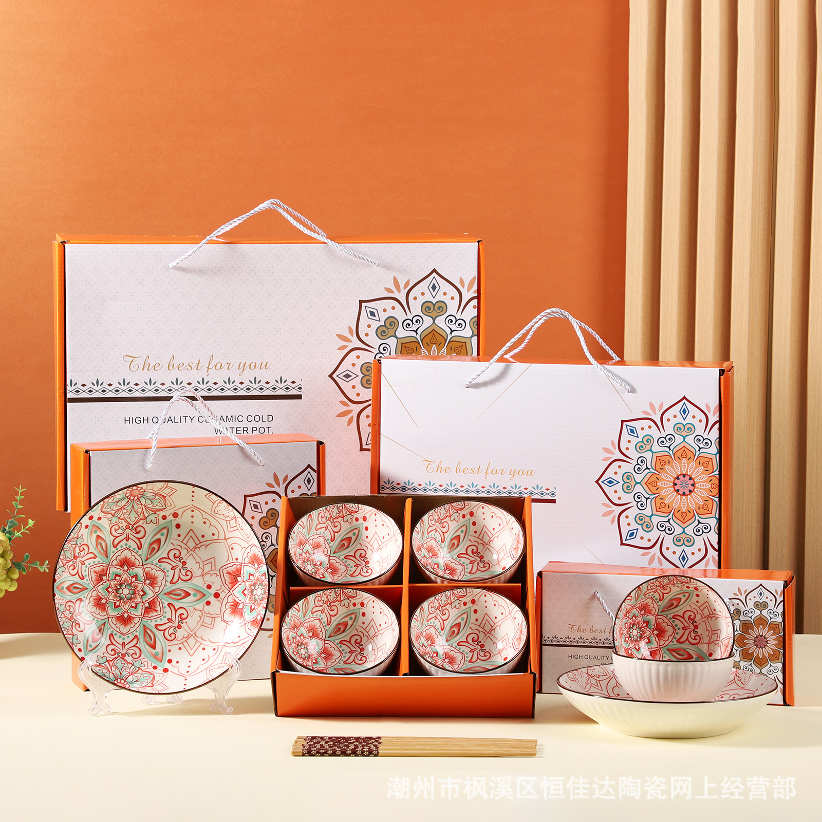 Tableware Bowls And Plates Home Set Japanese Dishes Set Ceramic Bowls And Chopsticks Combination Moving To Home Gift Box