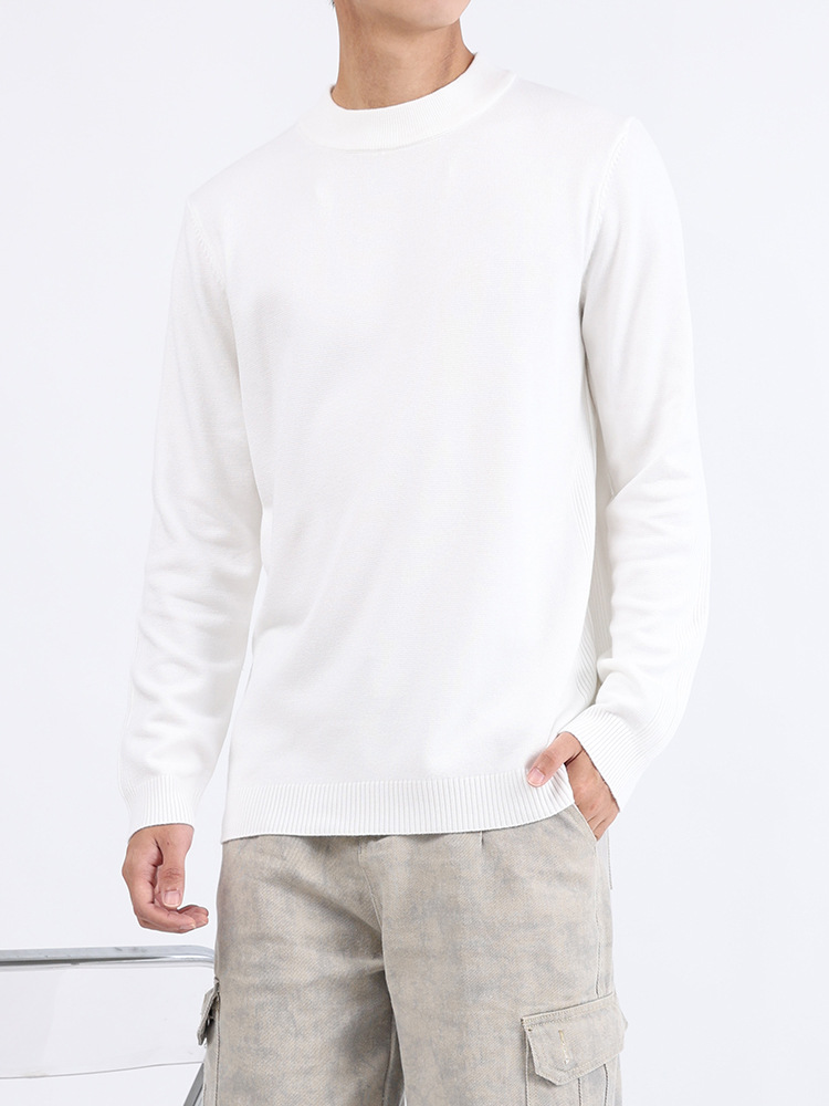 Otoño y invierno ropa de hombre coreana con cuello de media altura calentamiento camiseta suéter de hombre camiseta de punto casual de hombre chaqueta de hombre