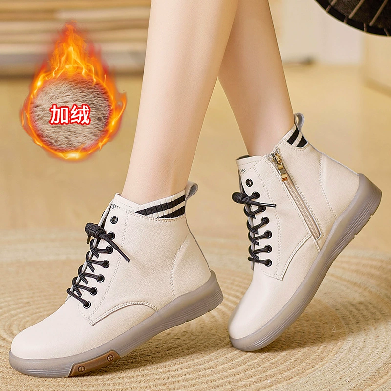 Мартина сапоги женские сапоги осенние женские туфли английский стиль мягкого дна дамы осенние и зимние бархатные хлопчатобумажные туфли теплые сапоги для детей