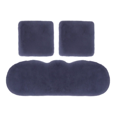 Customized Car Seat Cushion Three-Piece Set Rabbit Plush Backless Wool Warm Rear Seat Cushion Cover Single Piece Universal Car Cushion (Wool pad) - black-4545-front-row