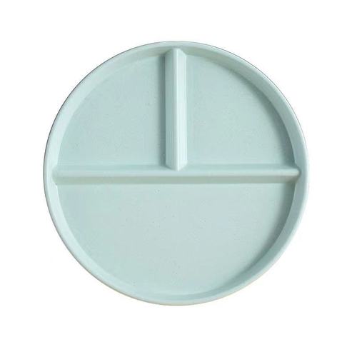 Wheat straw plastic compartment plate household fat-reducing dinner plate children's tableware three-compartment anti-fall separated healthy food plate