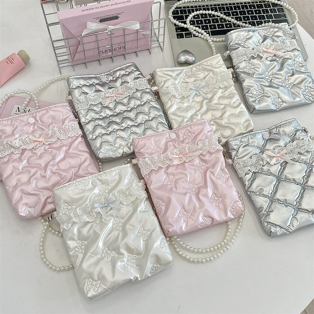 5324 pu бант с ватным скатом сумка сумка для мобильного телефона сумка жемчужная цепочка сумка портативный мини-косметичка сумка