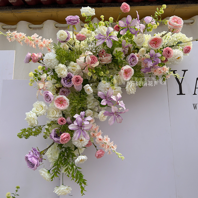 Flores de flores de color rosa y púrpura, decoración de fondo de bodas de orquídeas, diseño de diseño