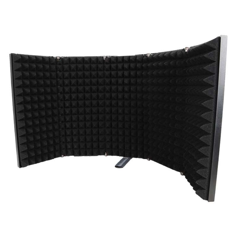 Carcasa de metal de plástico portátil de cinco puertas a prueba de sonido Grabación de pantalla anti-spray reducción de ruido neta micrófono de absorción de sonido cubierta a prueba de viento