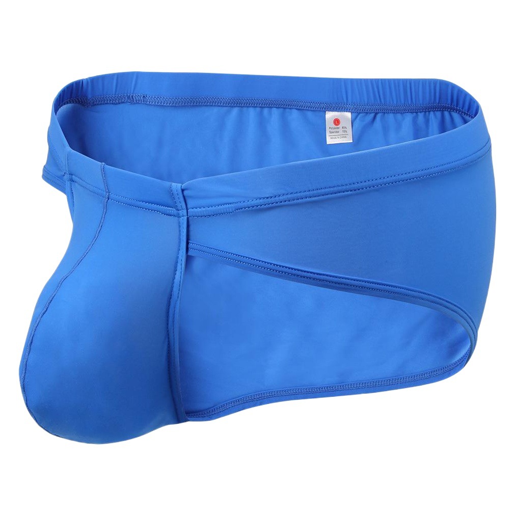 Comercio exterior estándar ropa interior de seda de hielo para hombres calzoncillos de cintura baja transpirable color sólido sexy ropa interior delgada al por mayor