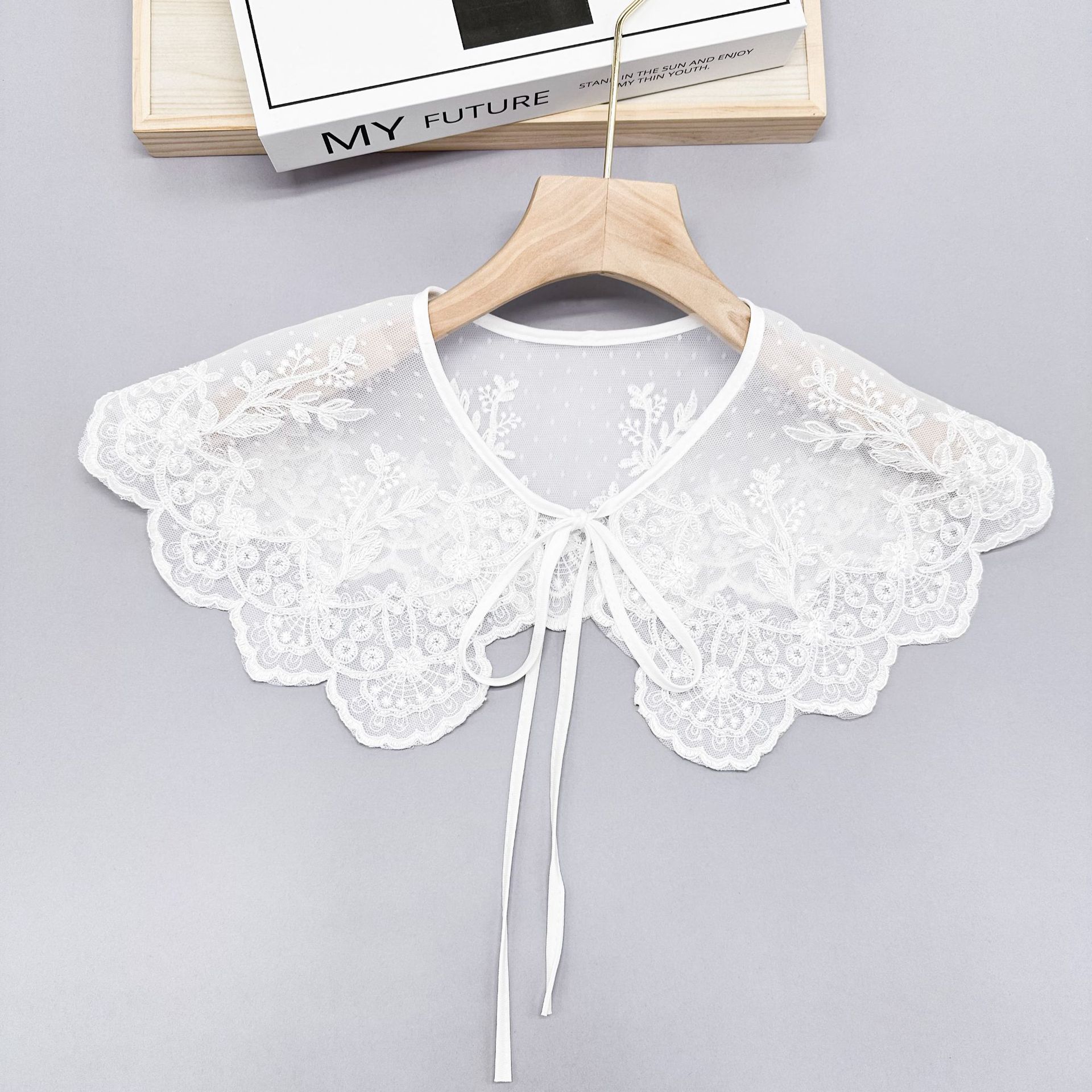 Collar de encaje de mujer verano blanco universal bordado correa de decoración collar pequeño chal nuevo precio de fábrica transfronterizo