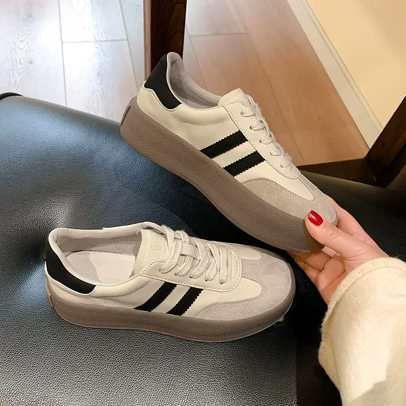 女鞋工厂加工定制2025春夏款休闲单鞋内增高运动小白鞋女德训鞋