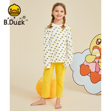 b duck小黄鸭童装儿童睡衣舒适男童家居服长袖女童宝宝小女孩套装