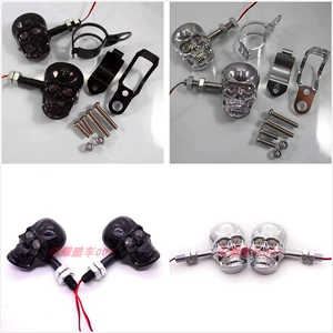 Motosiklet Aksesuarları Harley Kruiz Prins Retro Kəllə Led Dönüş Siqnal İşığı
