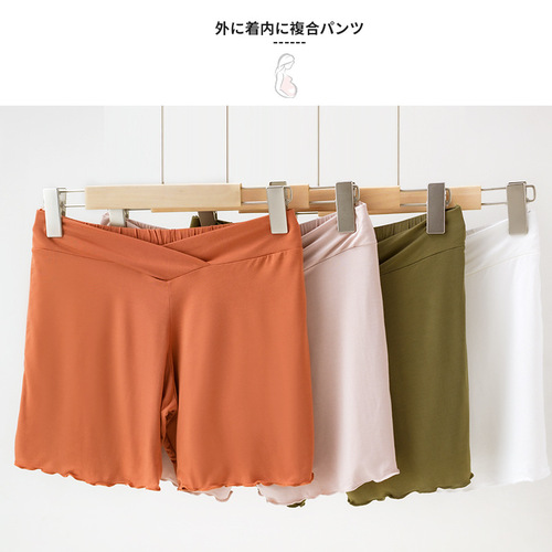 Soft maternity safety pants summer anti-exposure summer thin leggings shorts low waist large size manufacturer wholesale