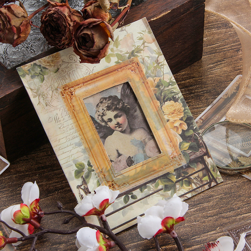 Impresión pintoresca transparente pegatinas de mascotas impermeables paquetes de pegatinas de marco retro transfronterizos álbum de fotos de decoración pegatinas de marco de fotos europeas