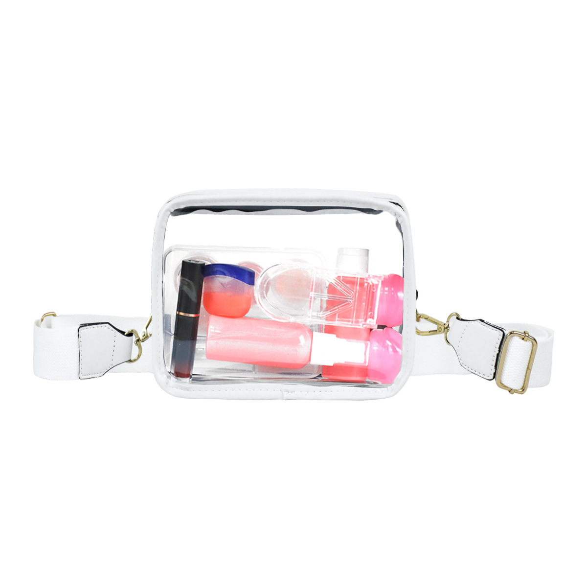 Unisex PVC Solid Color Basic Square Zipper Fanny Pack display picture 6