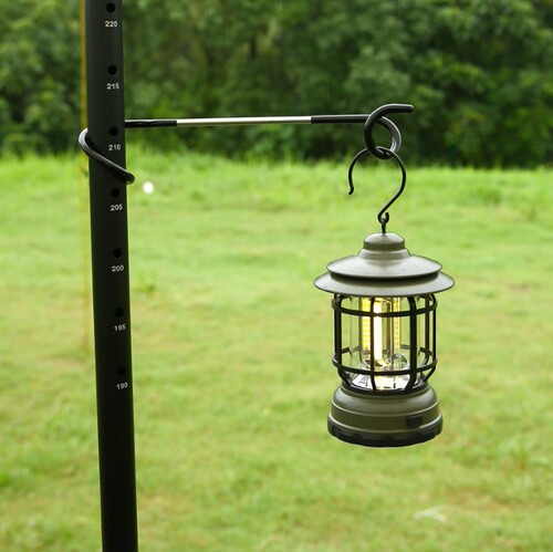 Creative pig tail hook convenient S-shaped gas lamp hook outdoor camping metal two-way camp tent light hook