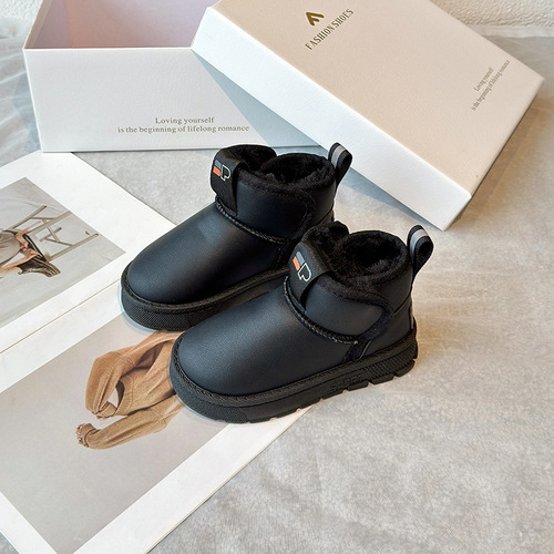 Children's snow boots, waterproof winter cotton shoes and velvet cotton boots, boys 'winter shoes, warm shoes, winter thick fur shoes,