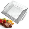 Plug barbecue baking dish stainless steel square barbecue network disk BBQ vegetable 12 -inch roast basket BBQ Basket