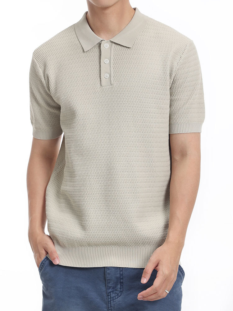 Hombres de alto nivel, camiseta de polo de hielo de punto, camiseta de verano de negocios, camiseta casual, ropa de hombre
