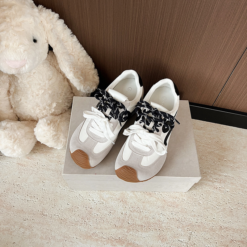 苏茵茵同款复古丑萌歪头7cm内增高德训鞋女休闲运动鞋阿甘鞋平底|undefined