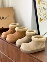 莞产新款澳洲皮毛一体中低筒穆勒卷毛大土豆雪地靴短靴