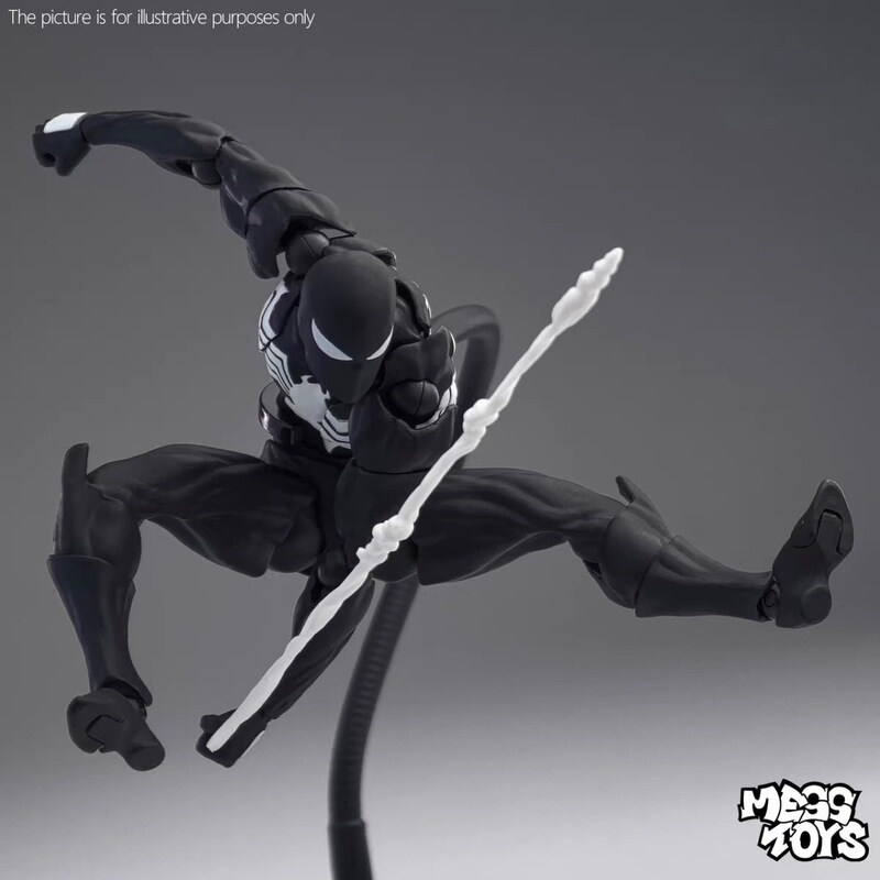 黑色邻居共生体蜘蛛侠黑色毒液战衣关节MESS TOYS可动手办模型|undefined