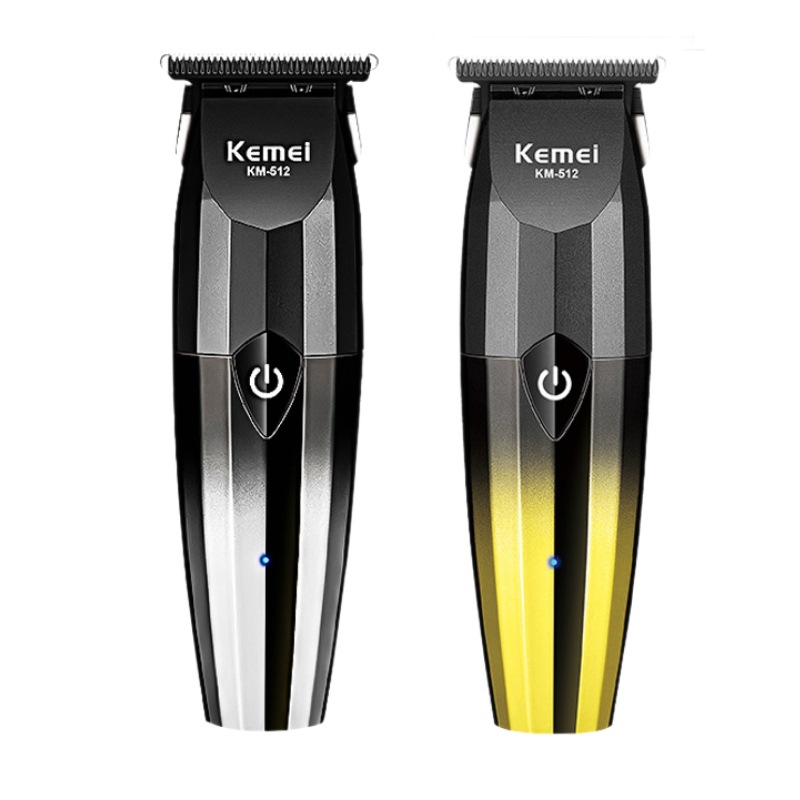 Cortadora de pelo profesional Kemei KM-512 para uso en salón, recortadora de precisión para acabados finos, silenciosa, para corte degradado, venta al por mayor.