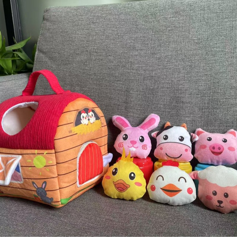 新品迷你农屋毛绒玩具玩偶屋盒小房屋公仔儿童益智|undefined