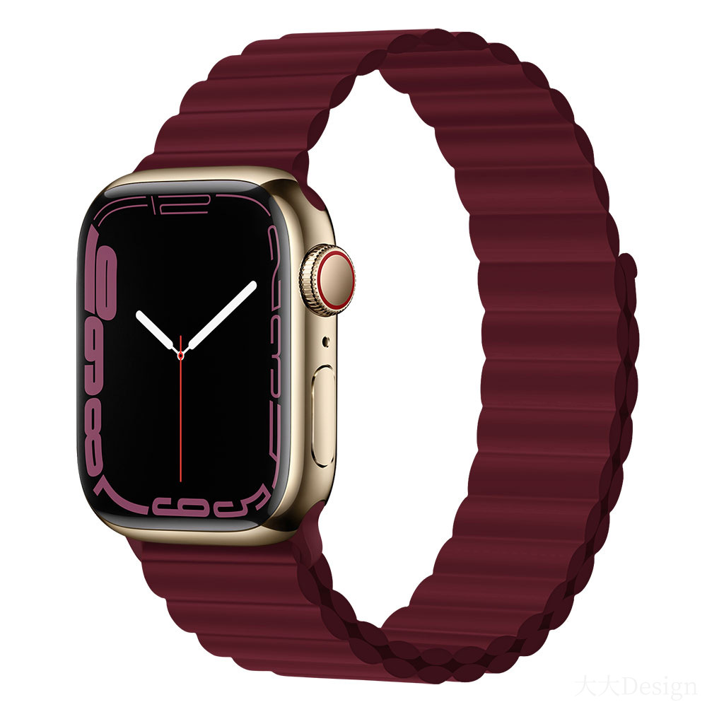 適用iwatchs9ultra1-8世代リンゴ時計バンド磁気吸引時計バンド運動シリコンリンゴ時計バンド