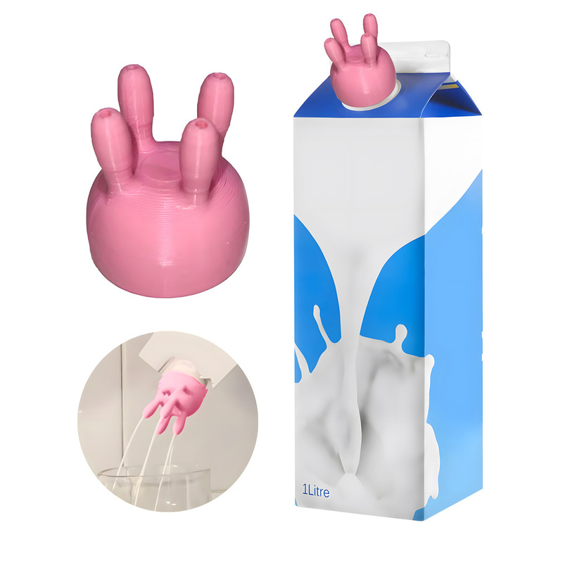 国境を越えたAmazonの人気のミルクカートンキャップ3Dプリントミルクカートンボトルキャップ箱入りミルクディフレクター|undefined