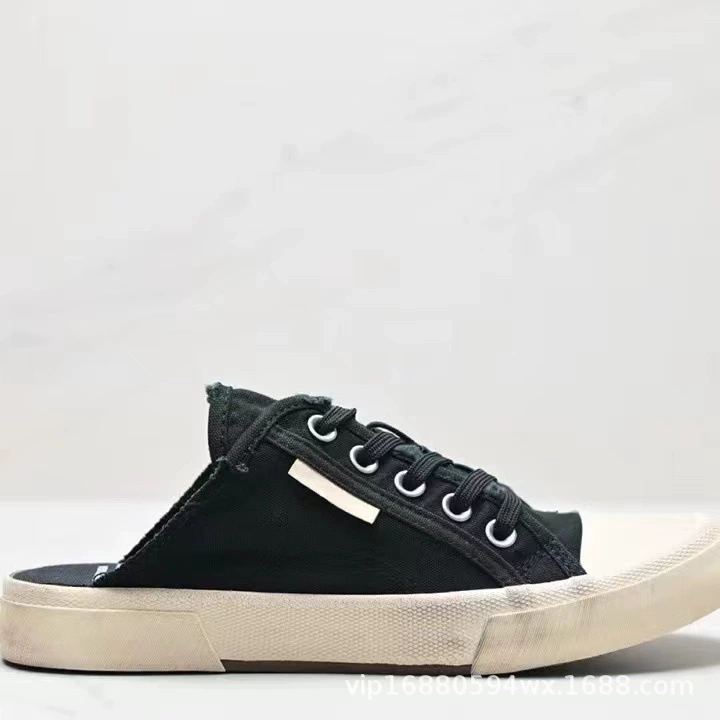 Низкие кеды-слипоны (Balenciaga), потертый винтажный вид, ткань, 35–45 EU