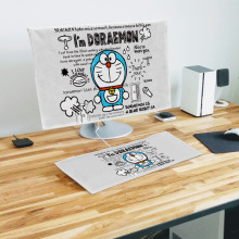 电脑防尘罩台式24寸27主机键盘盖布三件套防尘布液晶显示器保护c^