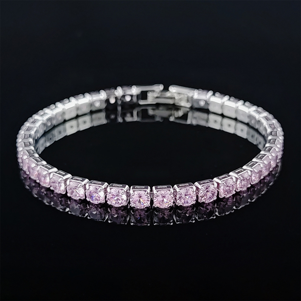 Hip Hop Tennis Armband Handstück Mehrfarbiges Zirkon Armband Damen Volldiamant Nicht verblassend S5787_voghion.com