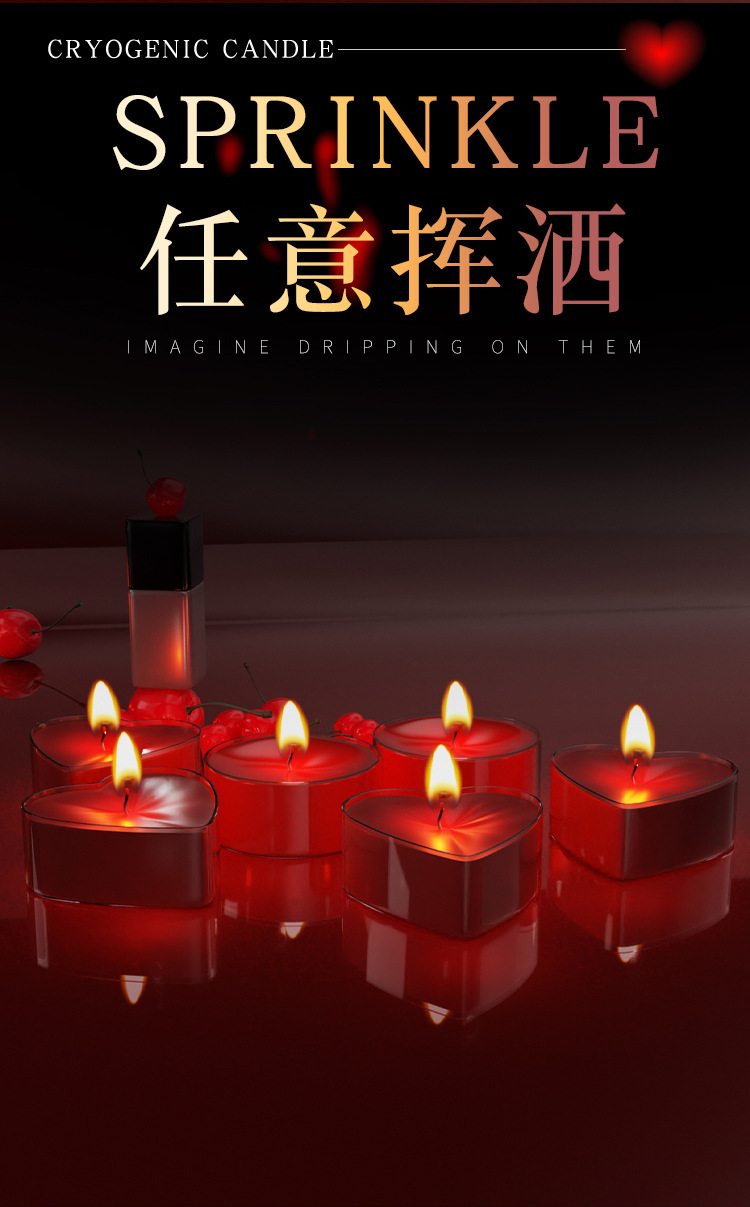 Low-Temperature Massage Candle in Heart Purple, Soy Wax Adult Couple Sensory Accessory — detail image 8