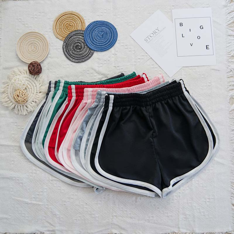 2024 Summer new sports shorts classic small shorts home fitness pants plus size contrast color casual hot pants