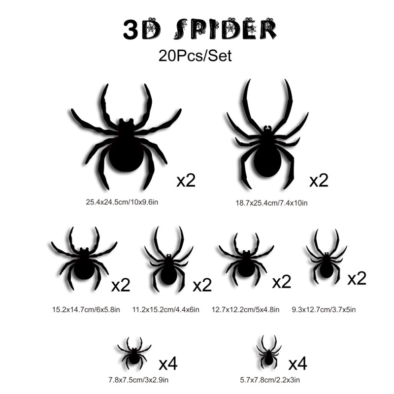 クロスボーダー立体ハロウィンLEDナイトライトコウモリスパイダーフェスティバルパーティーガレージ装飾PET発光フラッシュウォールステッカー|undefined