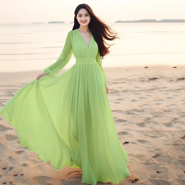 Summer white shiffon long skirt
