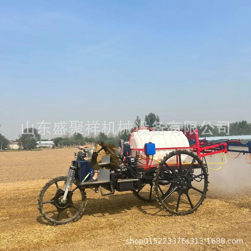 农业大棚杀虫四轮喷药机 手扶式喷杆喷雾器 自走式大宽幅打药机