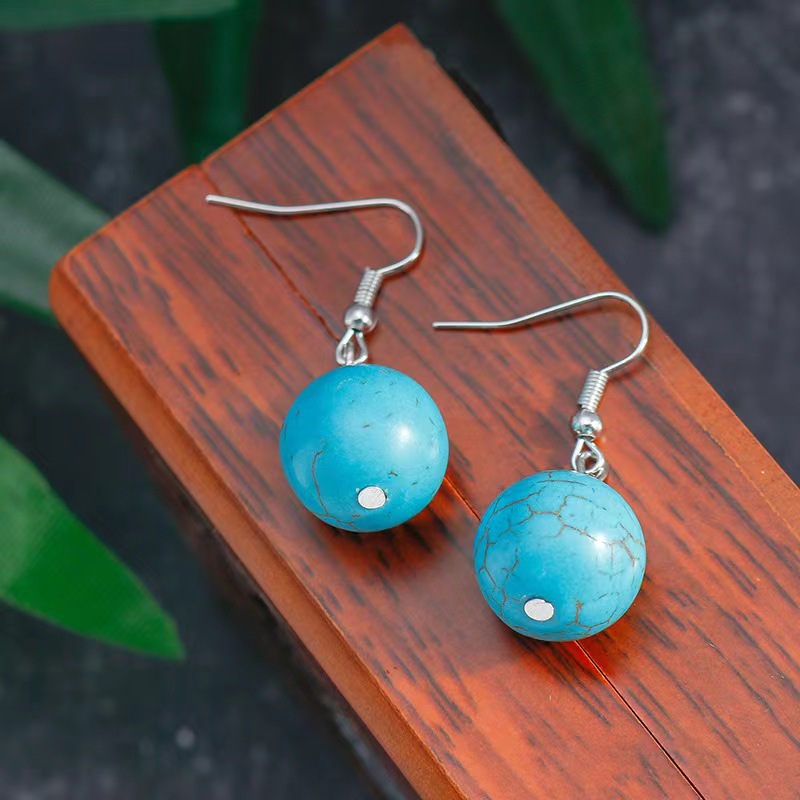 1 Pair Casual Simple Style Geometric Plating Turquoise Earrings display picture 4