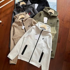25海外爆款NK联名新款男士连帽卫衣 钩子5色印花拼接休闲情侣开衫