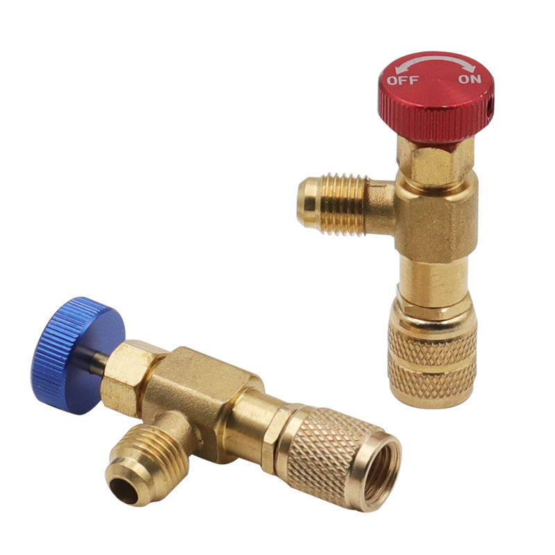 Venta al por mayor aire acondicionado R22 fluoración válvula de seguridad R410 Refrigerante sin fugas llenado aire acondicionado fluoración anticongelante mano válvula de seguridad