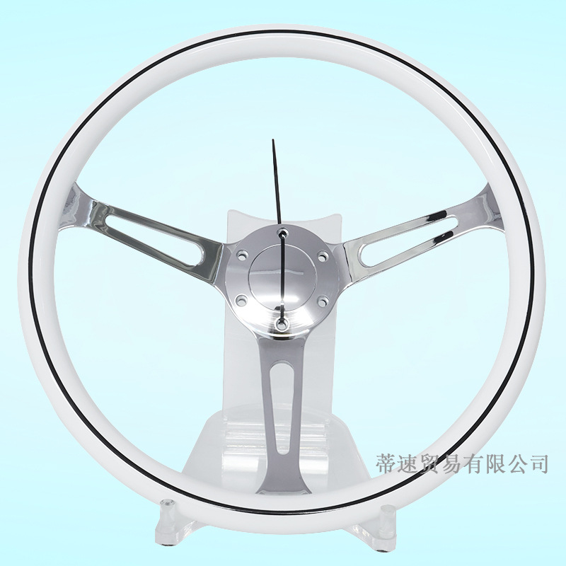 Direct from the manufacturer, car modification 15inch universal steering wheel, white 380MM electroplated steering wheel, hole spacing 70mm