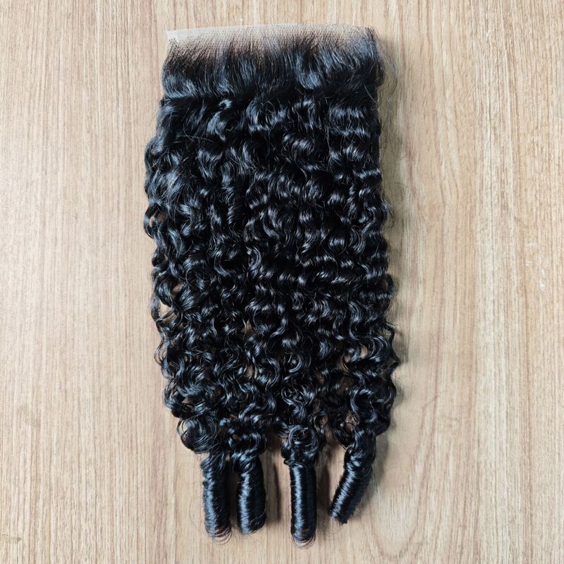 5X5 Closure Buemese Curly Human Hair Closure Transparent Mesh Hair Block Pure Human Hair