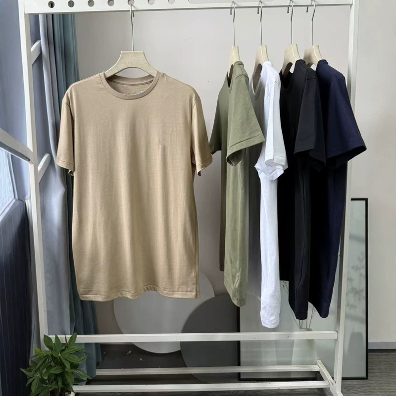 Evergreen Style Summer Classic Embroidered Logo Simple Versatile Round Neck Casual Short-Sleeve T-Shirt for Men and Women Evergreen Style Summer Classic Embroidered Logo Simple Versatile Round Neck Casual Short-Sleeve T-Shirt for Men and Women