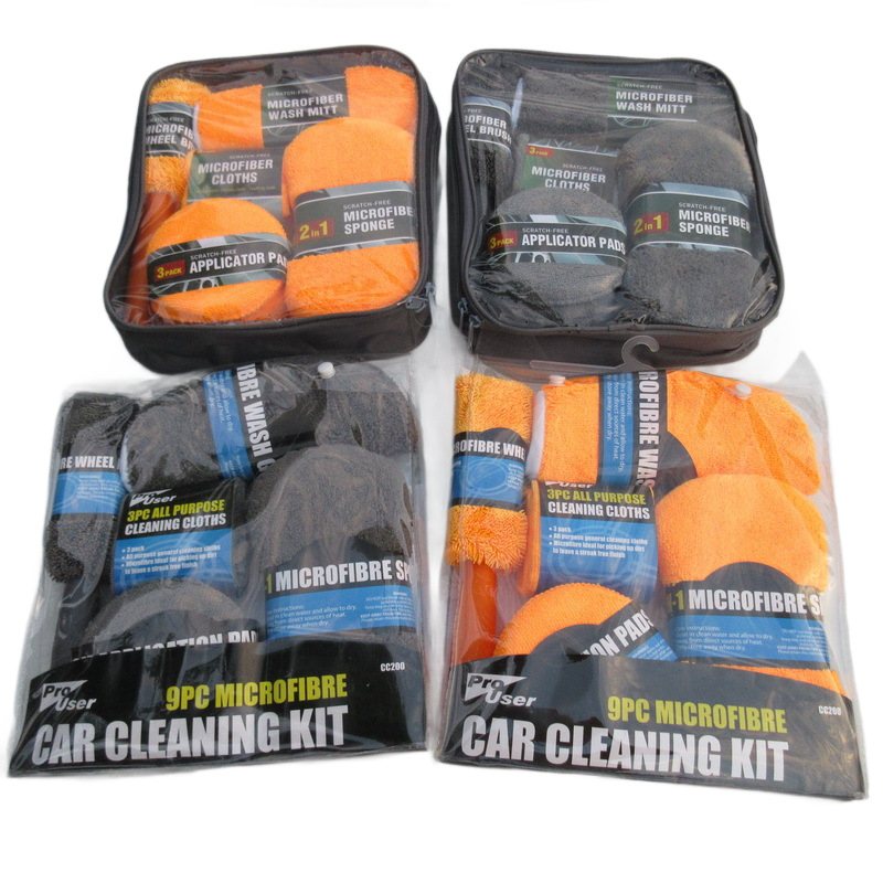 Car wash gloves, cleaning tools, car detailing fiber towels, waxing sponges, car cleaning cloths, cleaning rags