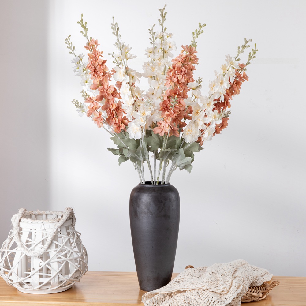 INS飛燕草仿真花廠家家居裝飾婚慶手捧花玫瑰花牆假花跨境MW93001