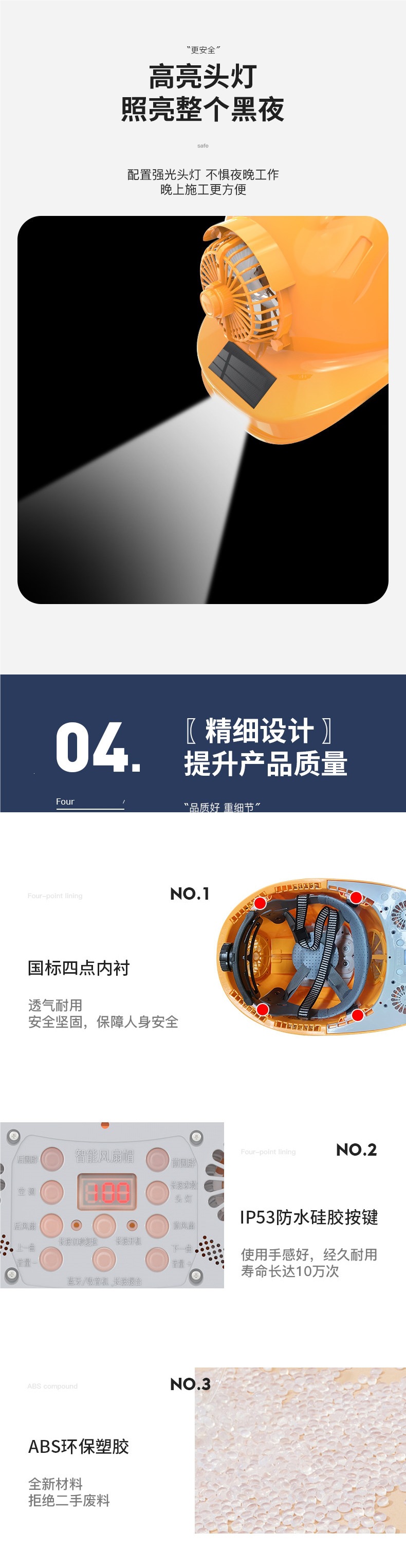 Solar-powered safety helmet with a built-in fan and air conditioning system for cooling, suitable for summer construction sites, and can be charged; a cooling device for adults