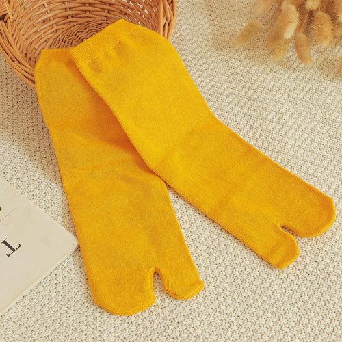 Two-finger socks Japanese clogs socks candy Japanese foot bag two-finger split toe mid-tube socks men and women cotton solid color socks